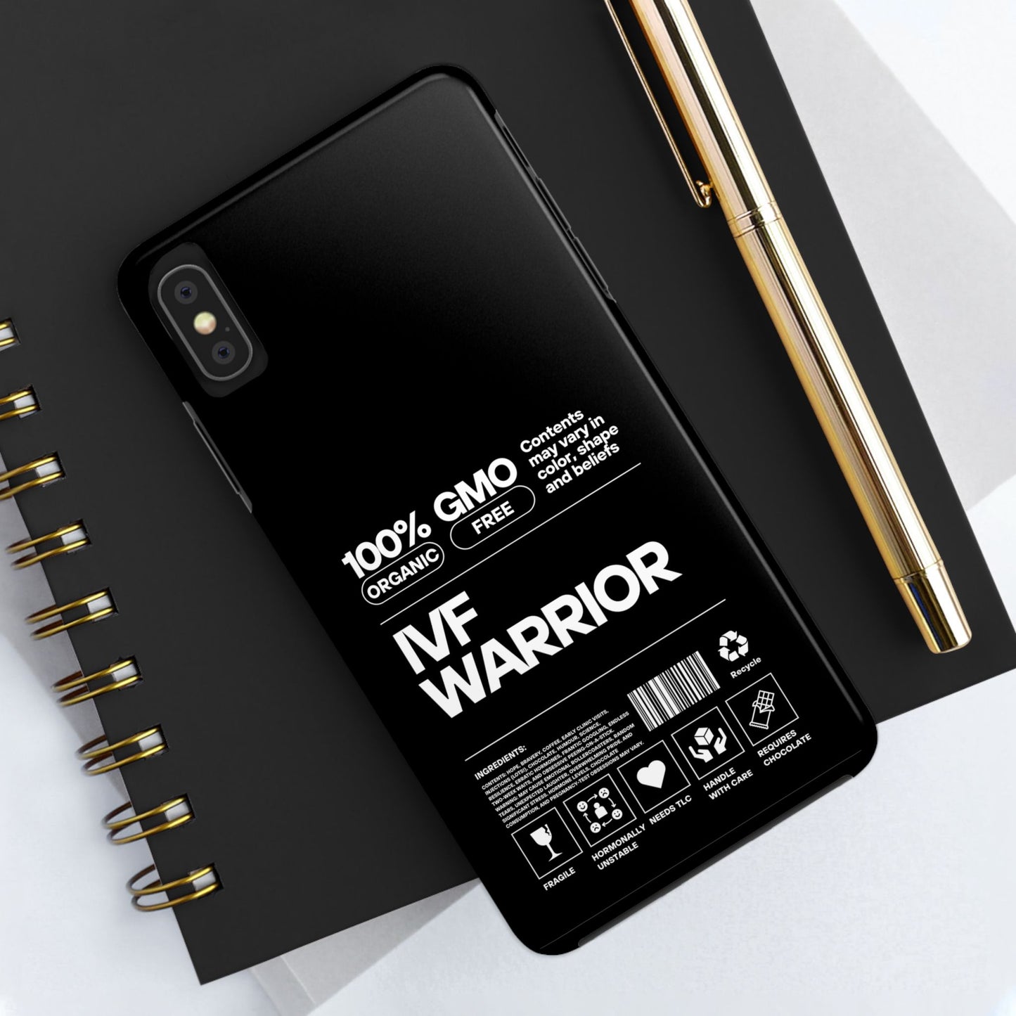 IVF Warrior Tough Phone Case - Empowering Gift for Fertility Journey, IVF Support, Organic Design, Personalized Cases, Motivational Art
