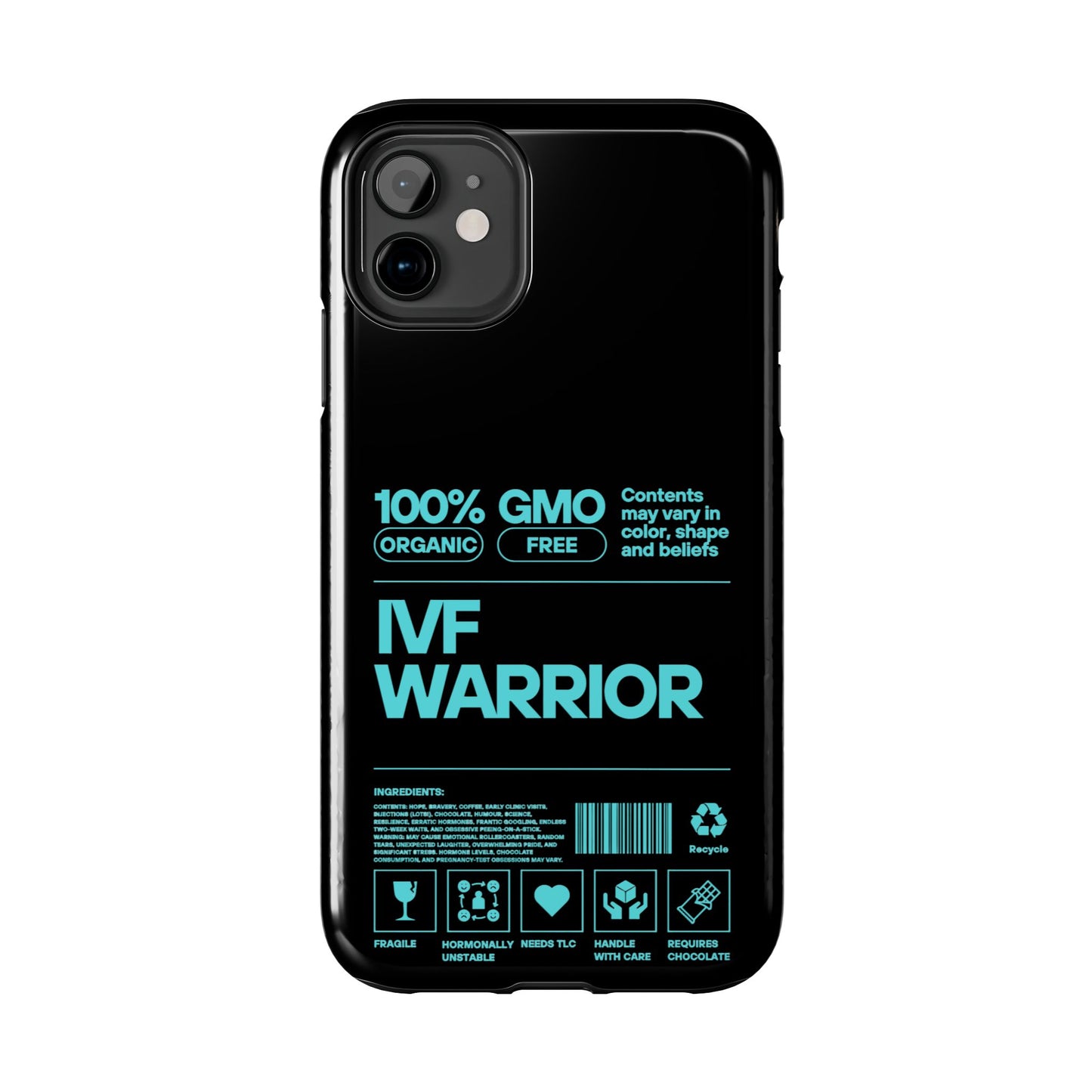 Mint IVF Warrior Tough Phone Case - Empowering Gift for Fertility Journey, IVF Support, Organic Design, Personalized Cases, Motivational Art