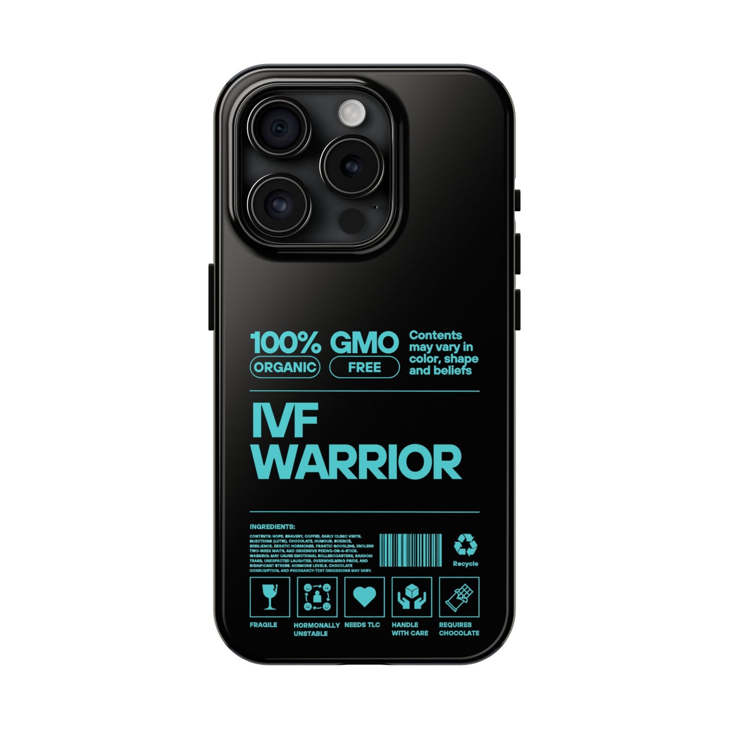 Mint IVF Warrior Tough Phone Case - Empowering Gift for Fertility Journey, IVF Support, Organic Design, Personalized Cases, Motivational Art