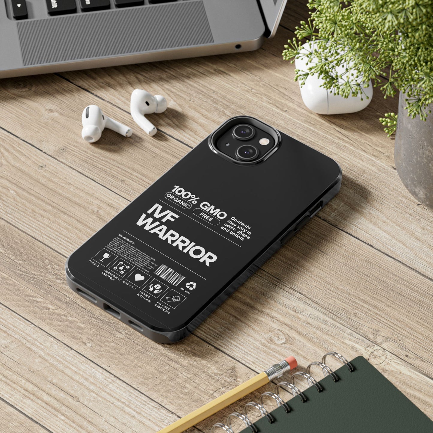 IVF Warrior Tough Phone Case - Empowering Gift for Fertility Journey, IVF Support, Organic Design, Personalized Cases, Motivational Art