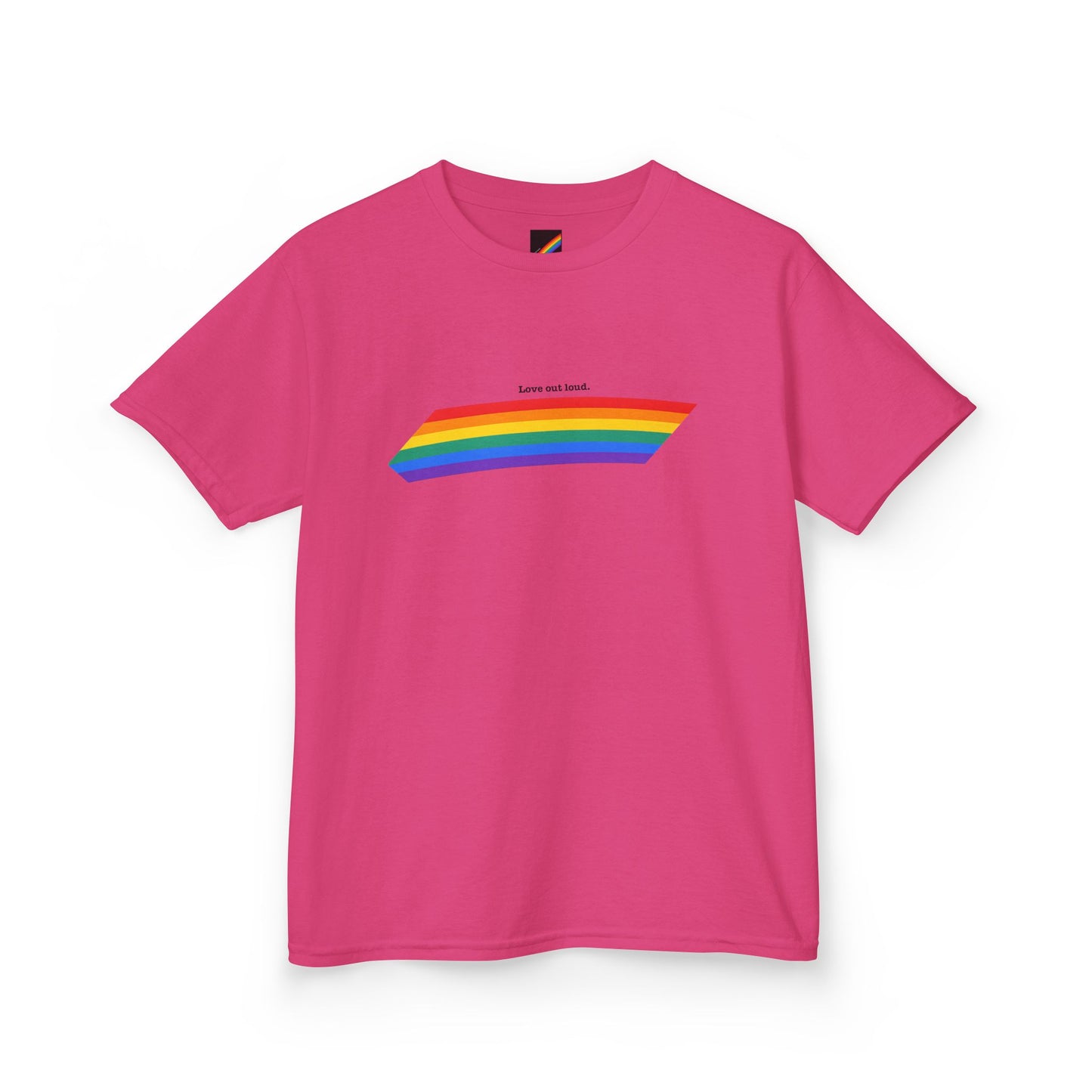 Kids Rainbow Graphic Tee - "Love out Loud" Design pride
