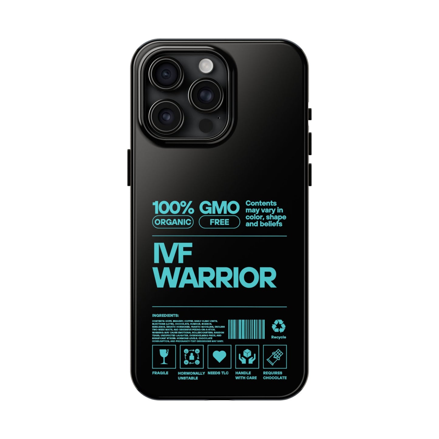 Mint IVF Warrior Tough Phone Case - Empowering Gift for Fertility Journey, IVF Support, Organic Design, Personalized Cases, Motivational Art