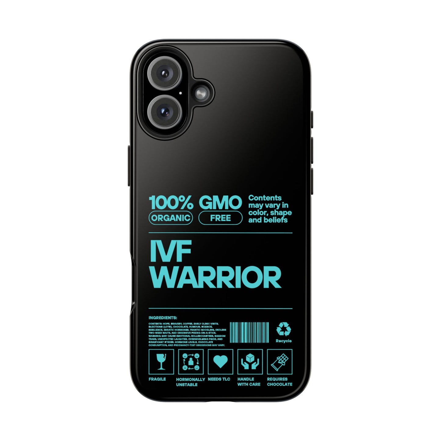 Mint IVF Warrior Tough Phone Case - Empowering Gift for Fertility Journey, IVF Support, Organic Design, Personalized Cases, Motivational Art