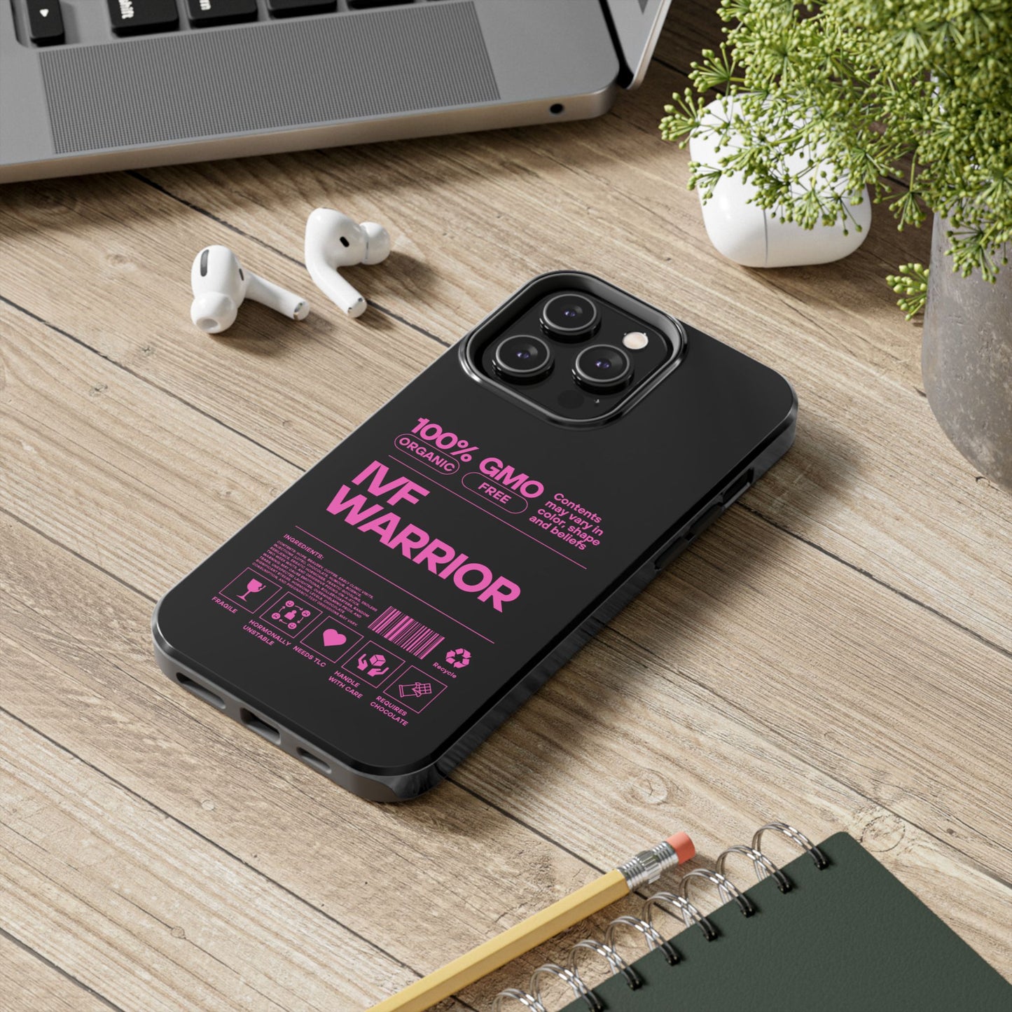 IVF Warrior Tough Phone Case - Empowering Gift for Fertility Journey, IVF Support, Organic Design, Personalized Cases, Motivational Art
