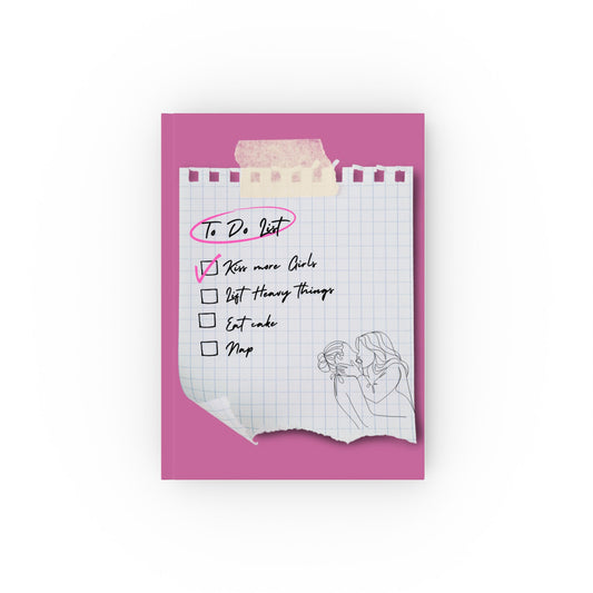 Cheerful Hard Backed kiss girls Journal - Cute To-Do List Design for Creative Minds