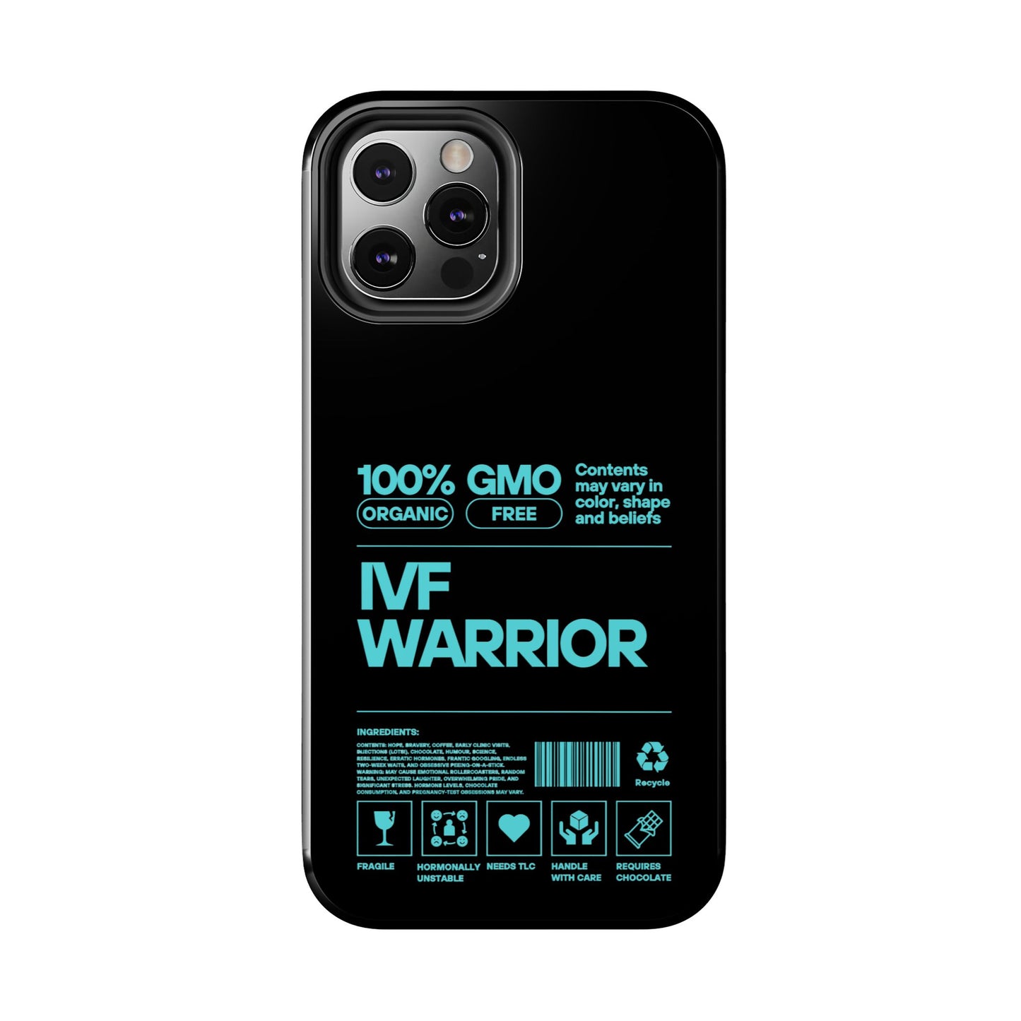 Mint IVF Warrior Tough Phone Case - Empowering Gift for Fertility Journey, IVF Support, Organic Design, Personalized Cases, Motivational Art