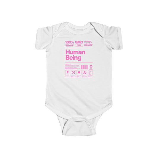 Funny Human Being Logo Infant Bodysuit, Baby Grow Gift, Cute Newborn Romper, Infant One-Piece Outfit, Toddler Jumpsuit, Gender Neutral Baby