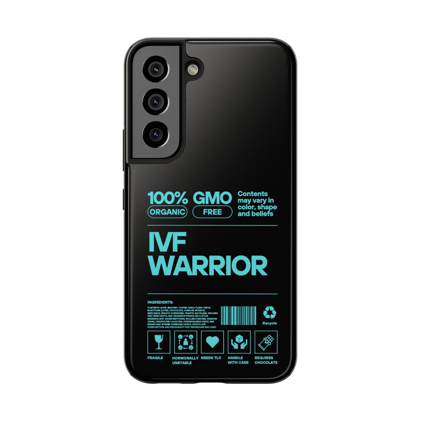 Mint IVF Warrior Tough Phone Case - Empowering Gift for Fertility Journey, IVF Support, Organic Design, Personalized Cases, Motivational Art