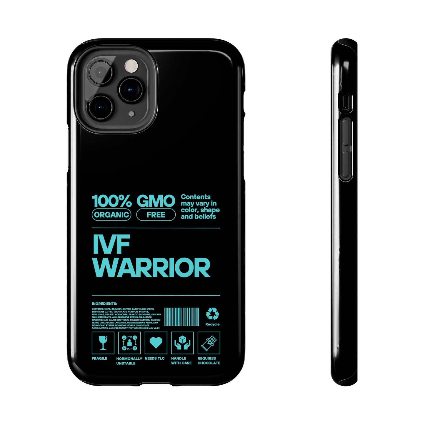Mint IVF Warrior Tough Phone Case - Empowering Gift for Fertility Journey, IVF Support, Organic Design, Personalized Cases, Motivational Art
