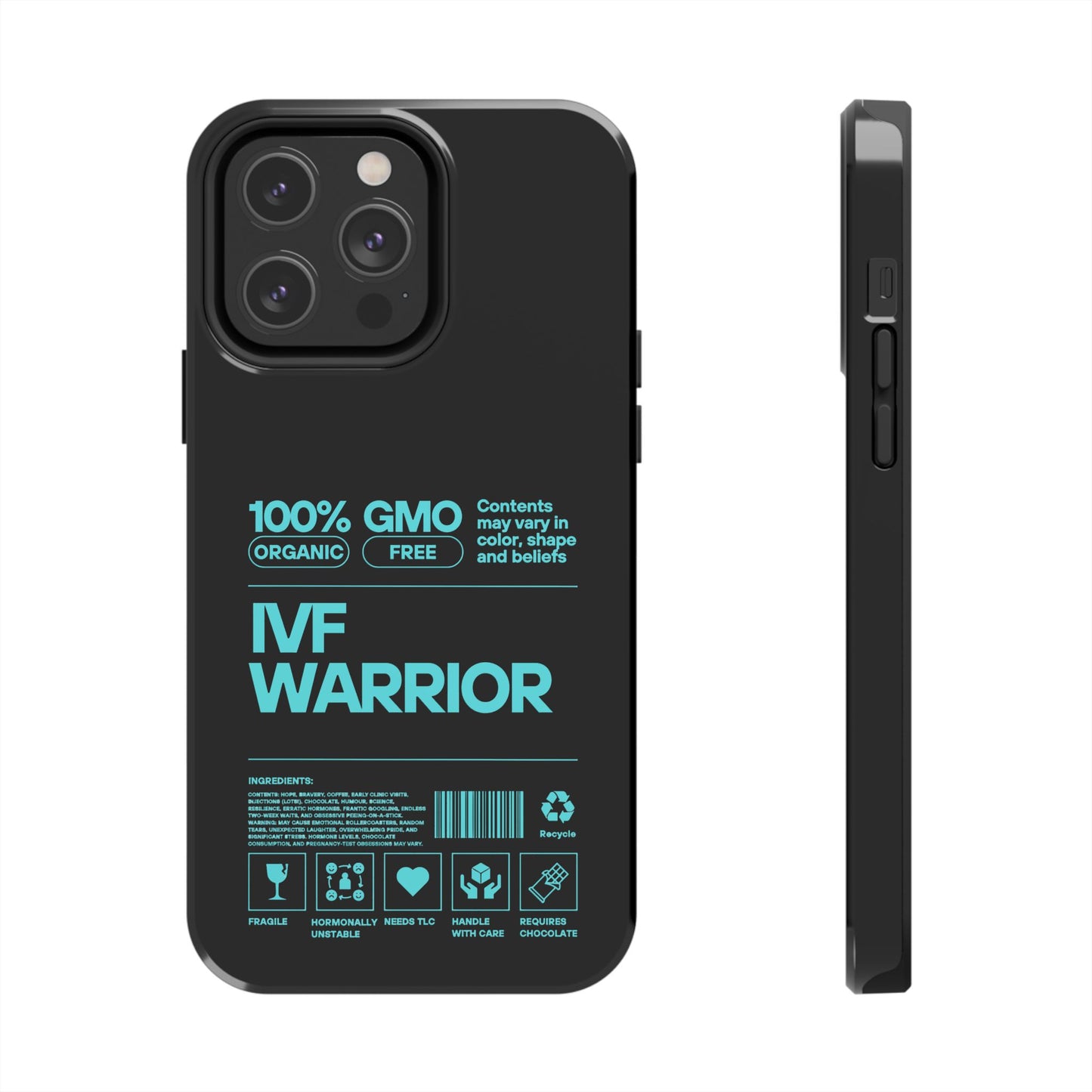 Mint IVF Warrior Tough Phone Case - Empowering Gift for Fertility Journey, IVF Support, Organic Design, Personalized Cases, Motivational Art