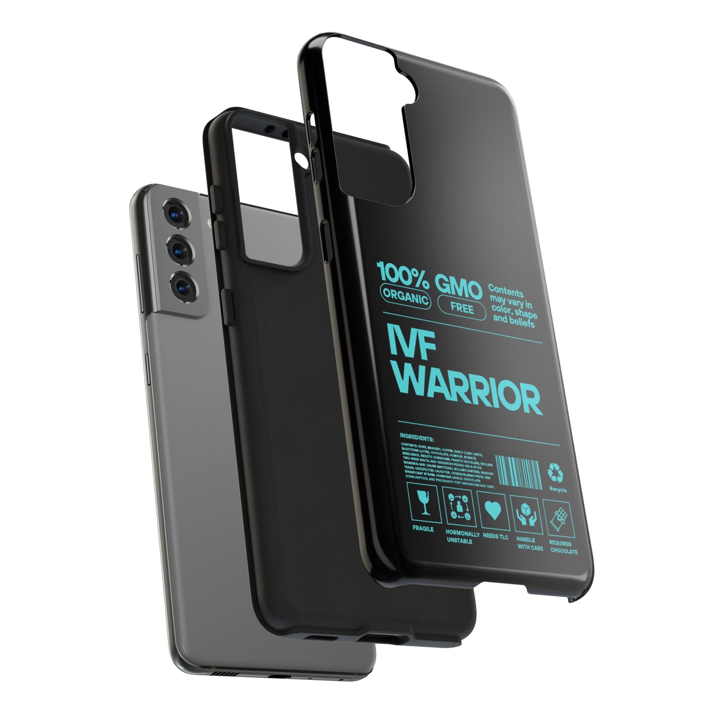 Mint IVF Warrior Tough Phone Case - Empowering Gift for Fertility Journey, IVF Support, Organic Design, Personalized Cases, Motivational Art