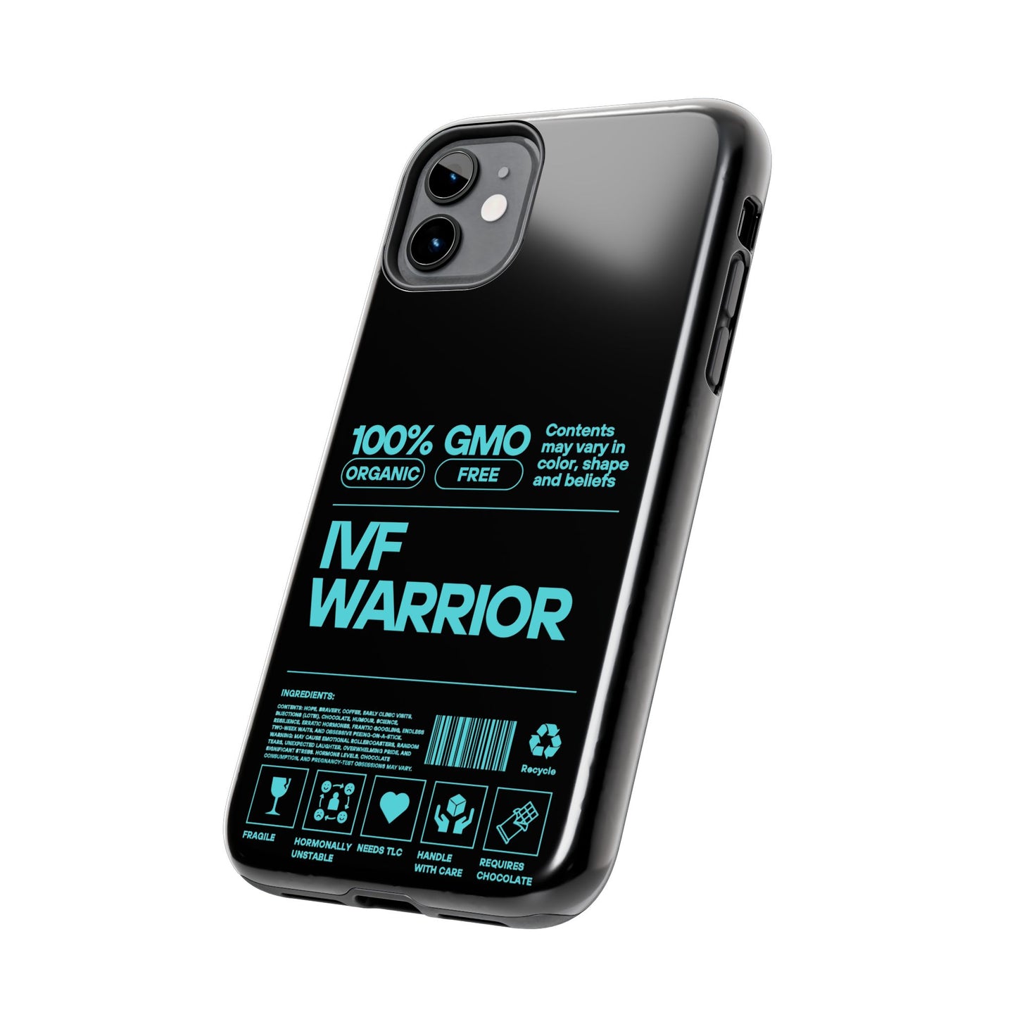 Mint IVF Warrior Tough Phone Case - Empowering Gift for Fertility Journey, IVF Support, Organic Design, Personalized Cases, Motivational Art