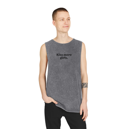 kiss girls lesbian Tank Top - Casual Cool Vibes with 'Stud.' Text Design