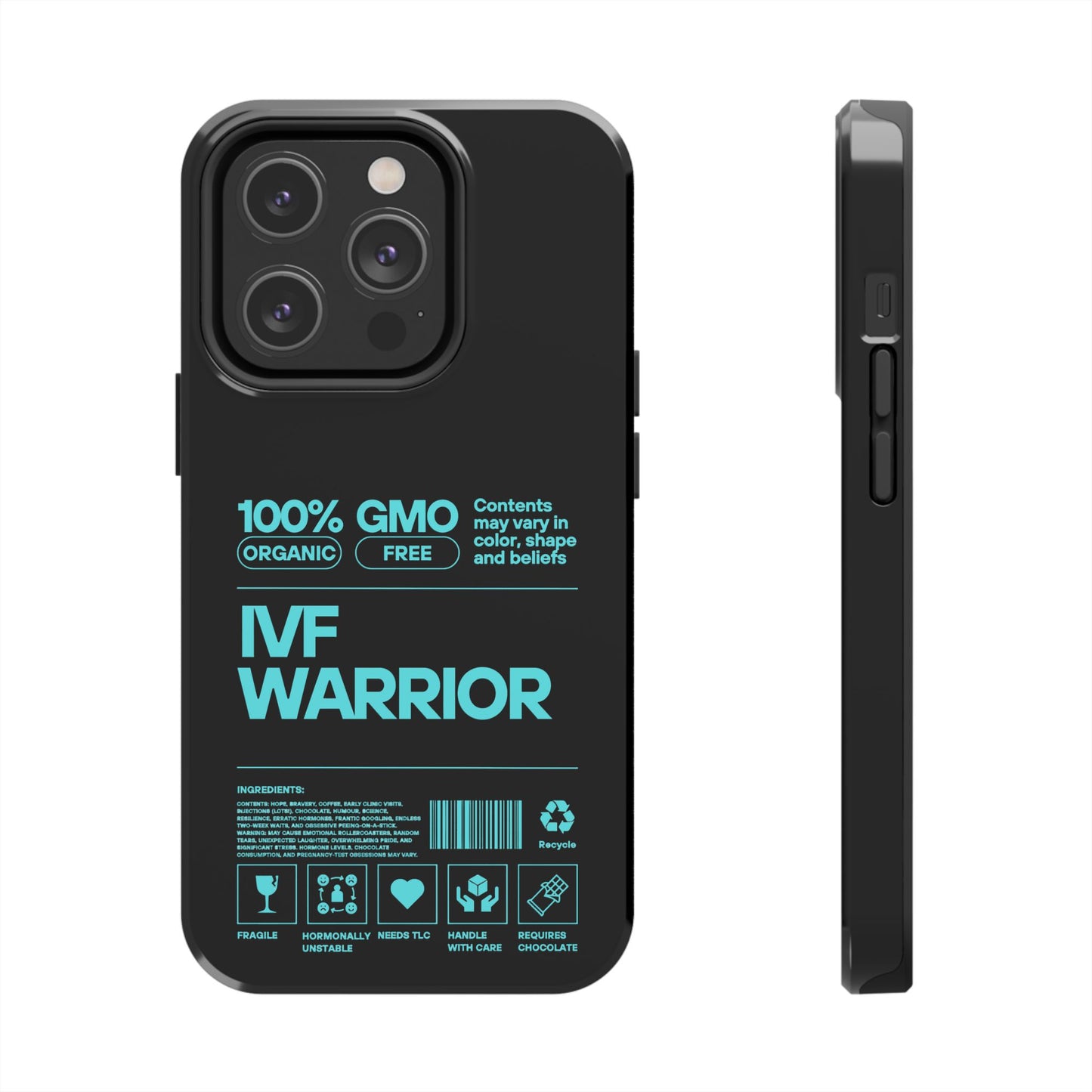 Mint IVF Warrior Tough Phone Case - Empowering Gift for Fertility Journey, IVF Support, Organic Design, Personalized Cases, Motivational Art