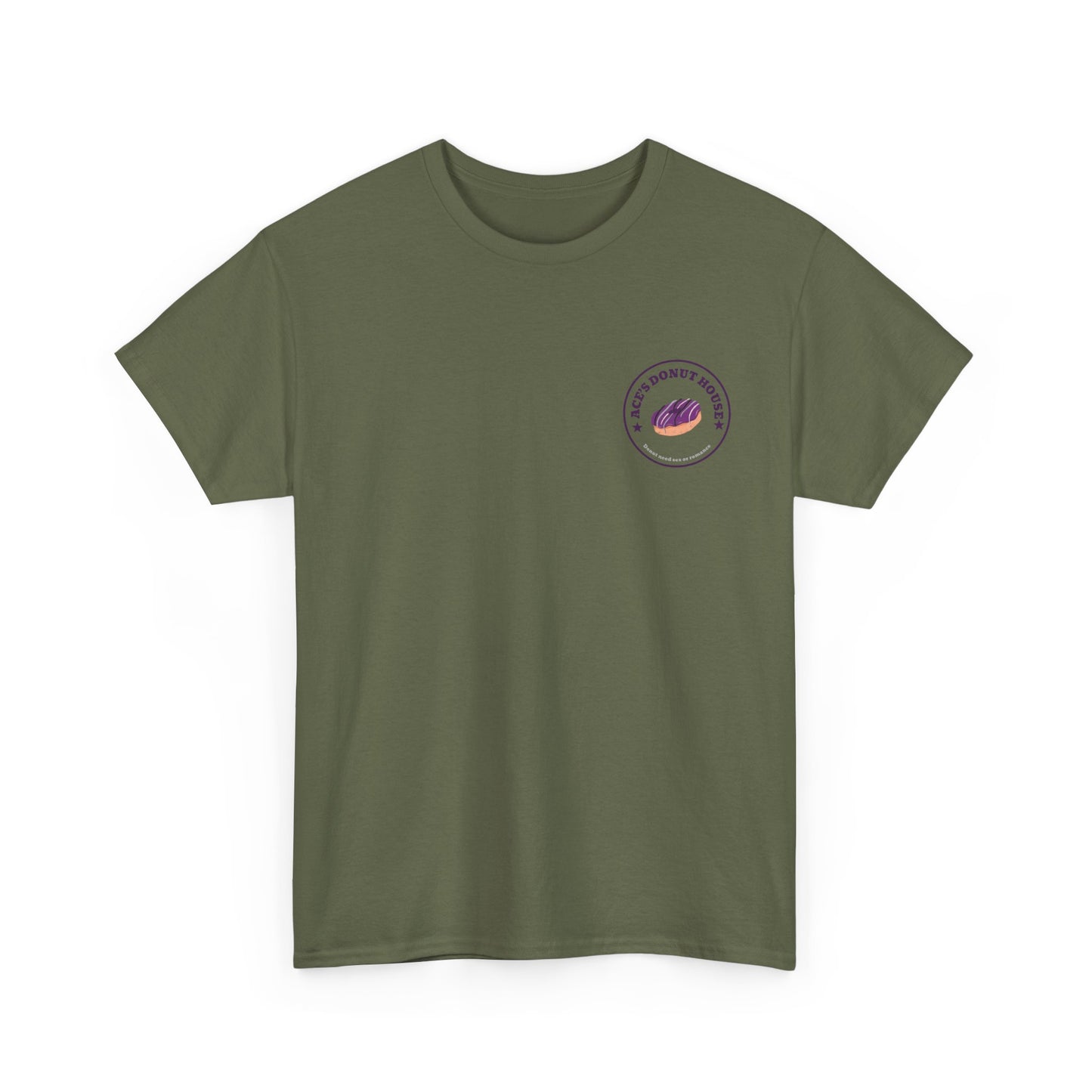 Unisex Heavy Cotton Tee - Ace and Aro fun tee "donut need sex or romance" Casual T-Shirt