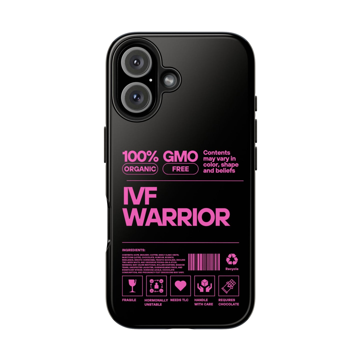 IVF Warrior Tough Phone Case - Empowering Gift for Fertility Journey, IVF Support, Organic Design, Personalized Cases, Motivational Art