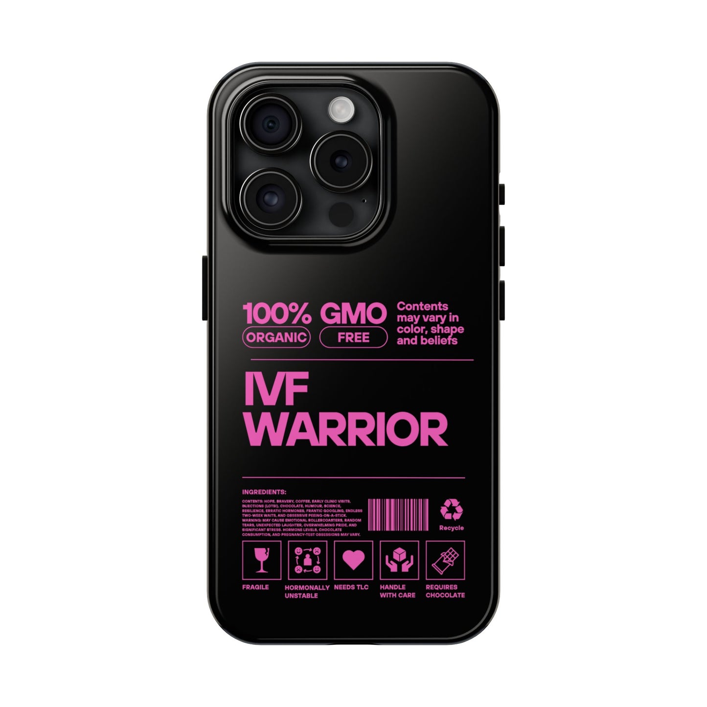 IVF Warrior Tough Phone Case - Empowering Gift for Fertility Journey, IVF Support, Organic Design, Personalized Cases, Motivational Art