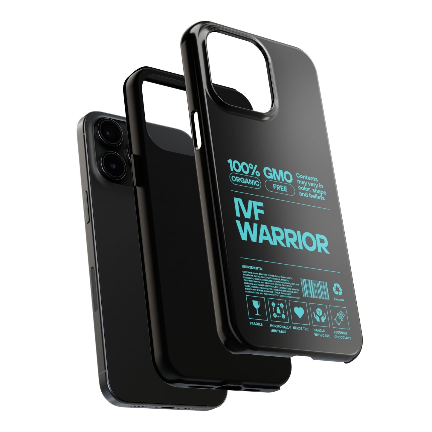 Mint IVF Warrior Tough Phone Case - Empowering Gift for Fertility Journey, IVF Support, Organic Design, Personalized Cases, Motivational Art