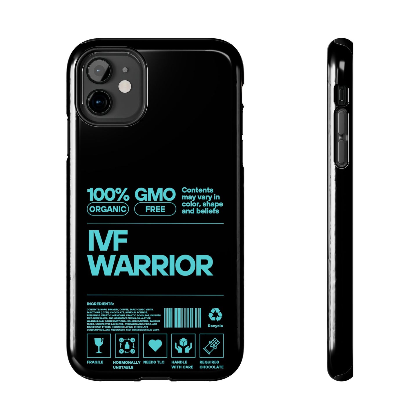 Mint IVF Warrior Tough Phone Case - Empowering Gift for Fertility Journey, IVF Support, Organic Design, Personalized Cases, Motivational Art