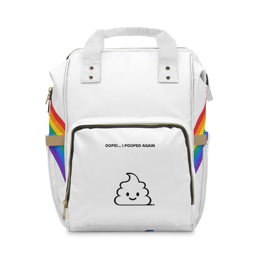 Rainbow Poop Emoji Diaper Backpack - Fun & Functional Baby Gear