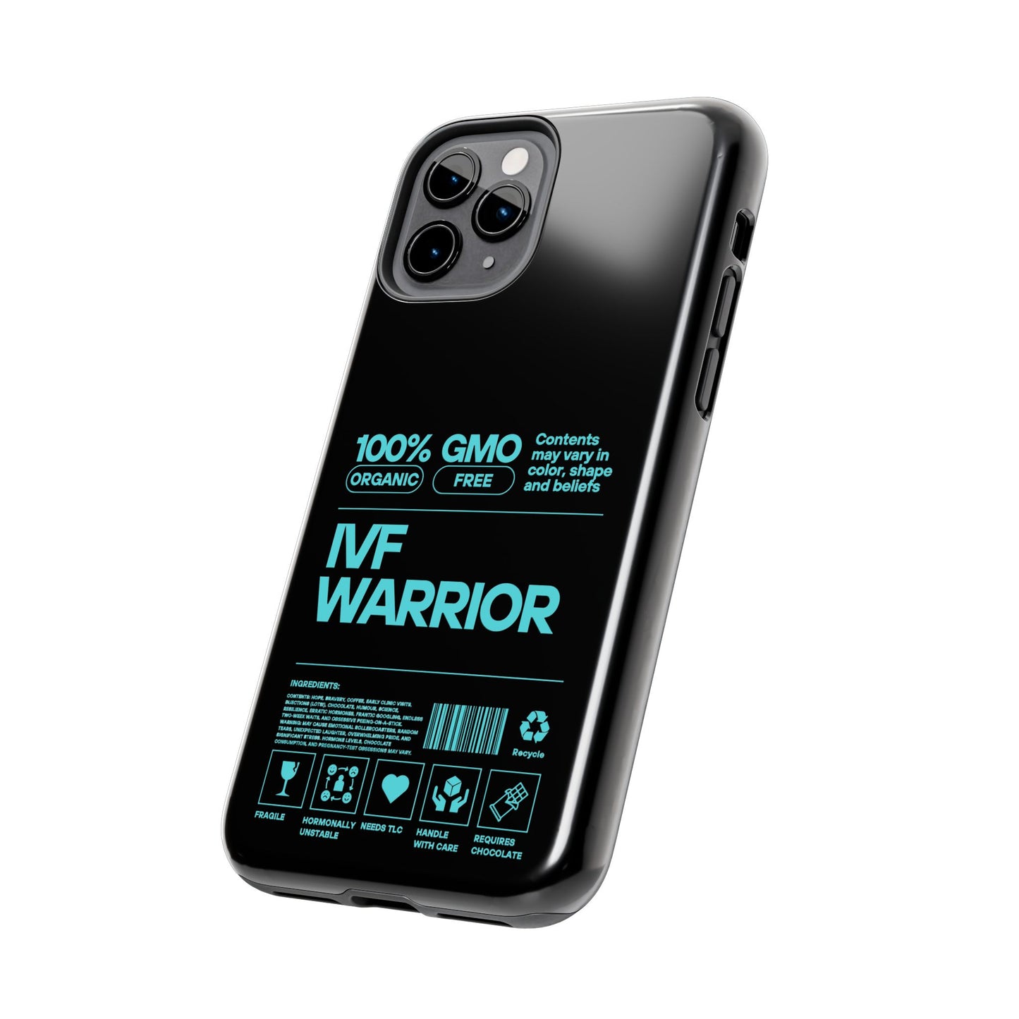 Mint IVF Warrior Tough Phone Case - Empowering Gift for Fertility Journey, IVF Support, Organic Design, Personalized Cases, Motivational Art