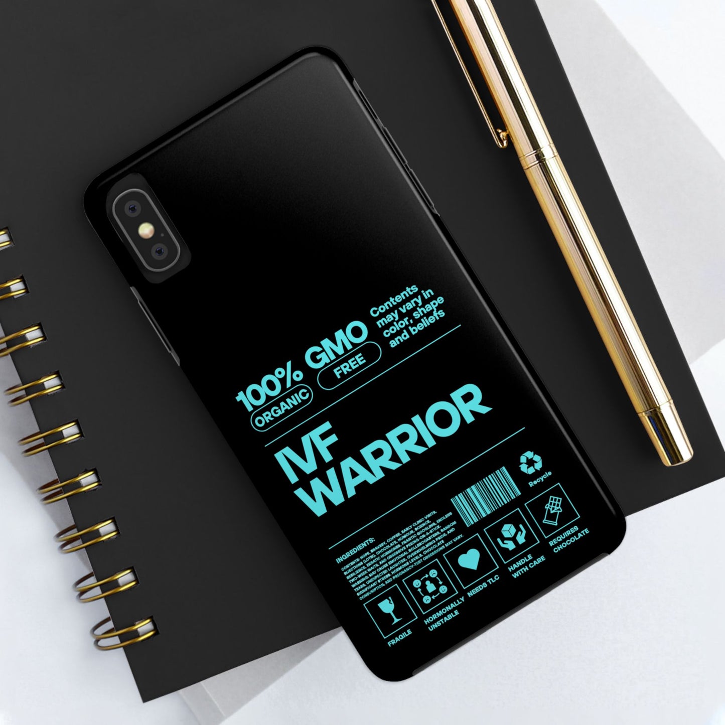 Mint IVF Warrior Tough Phone Case - Empowering Gift for Fertility Journey, IVF Support, Organic Design, Personalized Cases, Motivational Art