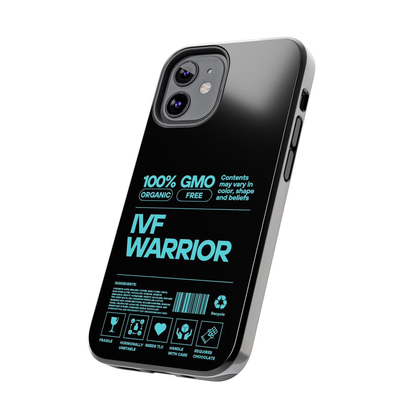 Mint IVF Warrior Tough Phone Case - Empowering Gift for Fertility Journey, IVF Support, Organic Design, Personalized Cases, Motivational Art