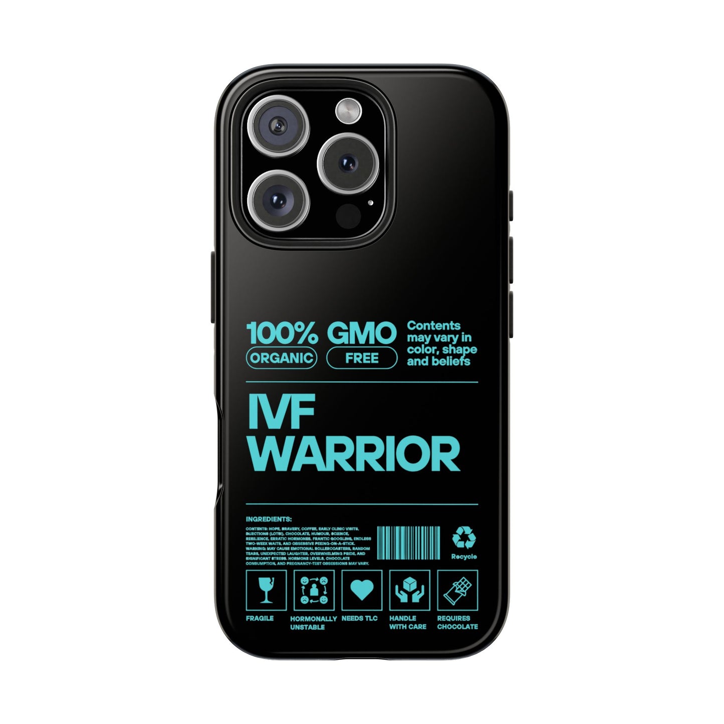 Mint IVF Warrior Tough Phone Case - Empowering Gift for Fertility Journey, IVF Support, Organic Design, Personalized Cases, Motivational Art
