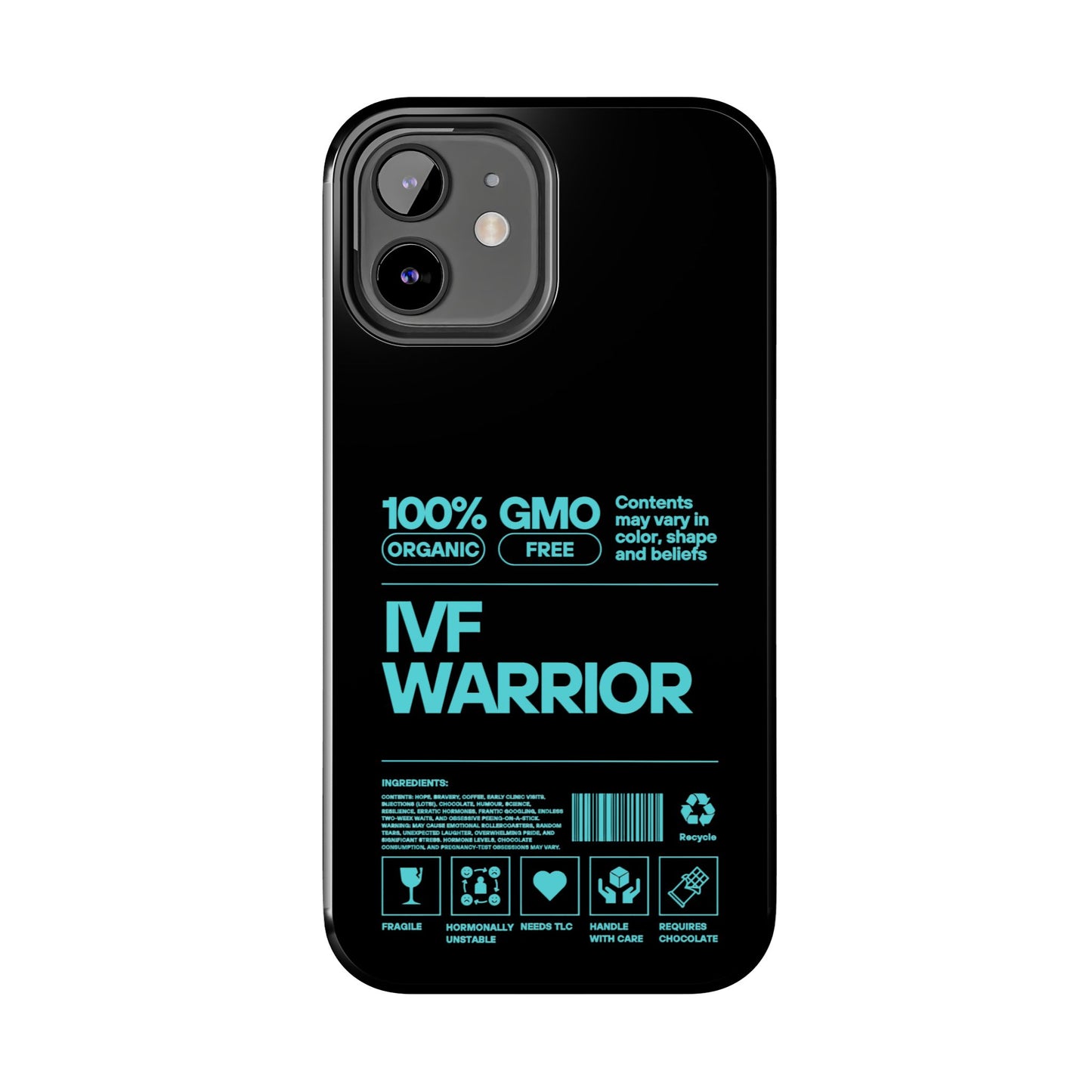 Mint IVF Warrior Tough Phone Case - Empowering Gift for Fertility Journey, IVF Support, Organic Design, Personalized Cases, Motivational Art