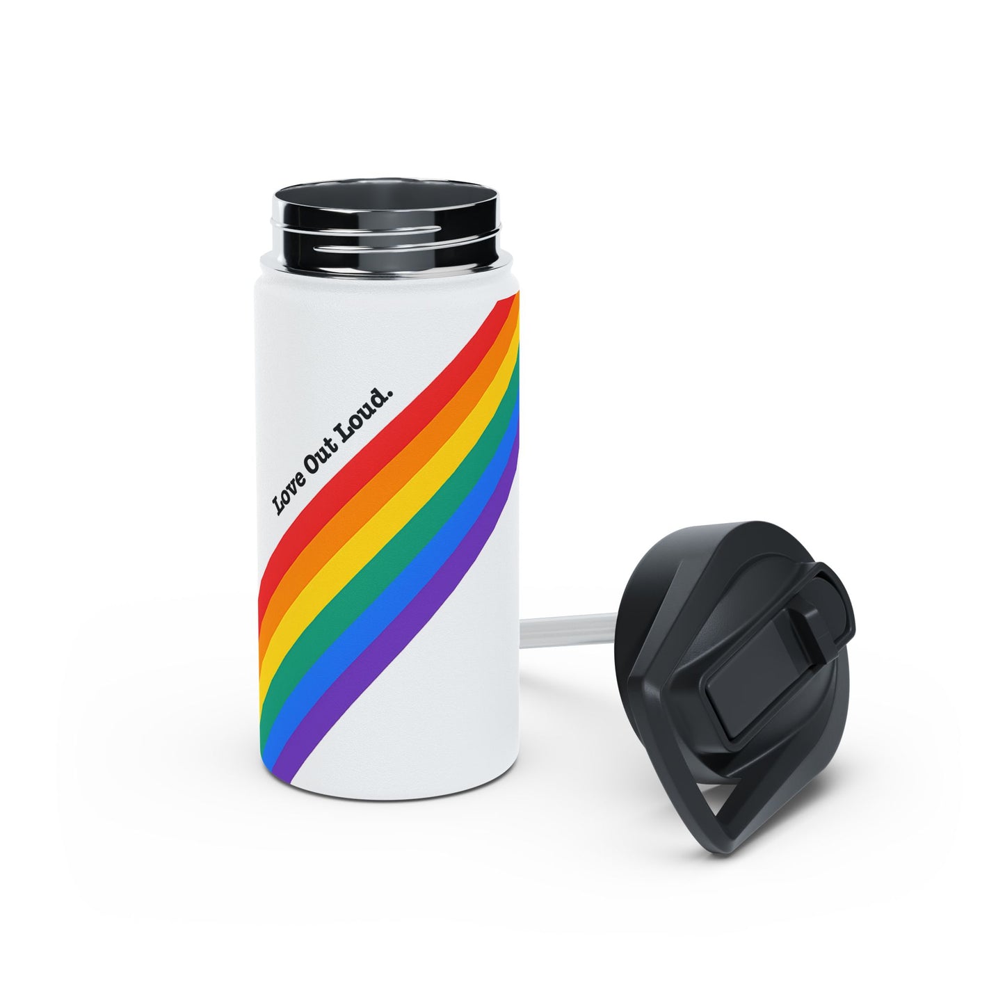 PRIDE LGBTQ+ family Rainbow Hearts Stainless Steel Water Bottle