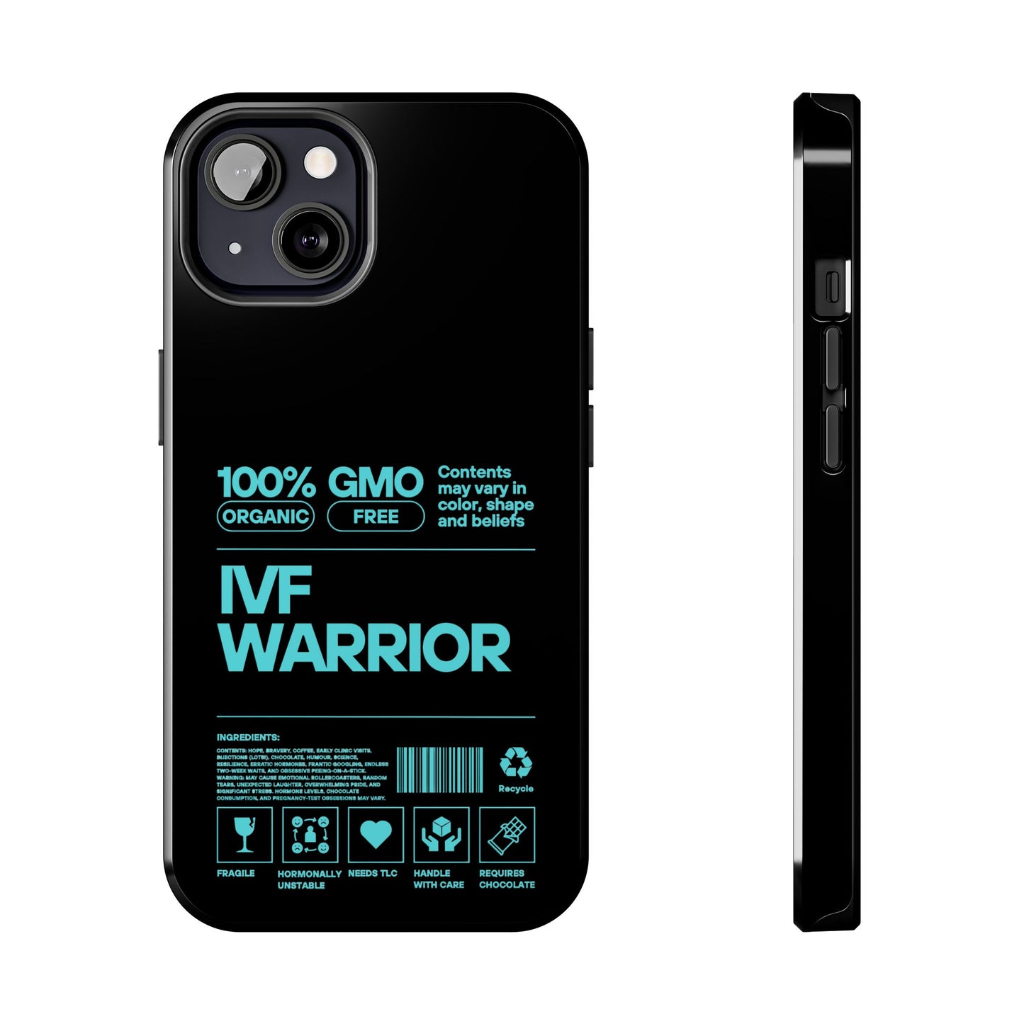 Mint IVF Warrior Tough Phone Case - Empowering Gift for Fertility Journey, IVF Support, Organic Design, Personalized Cases, Motivational Art