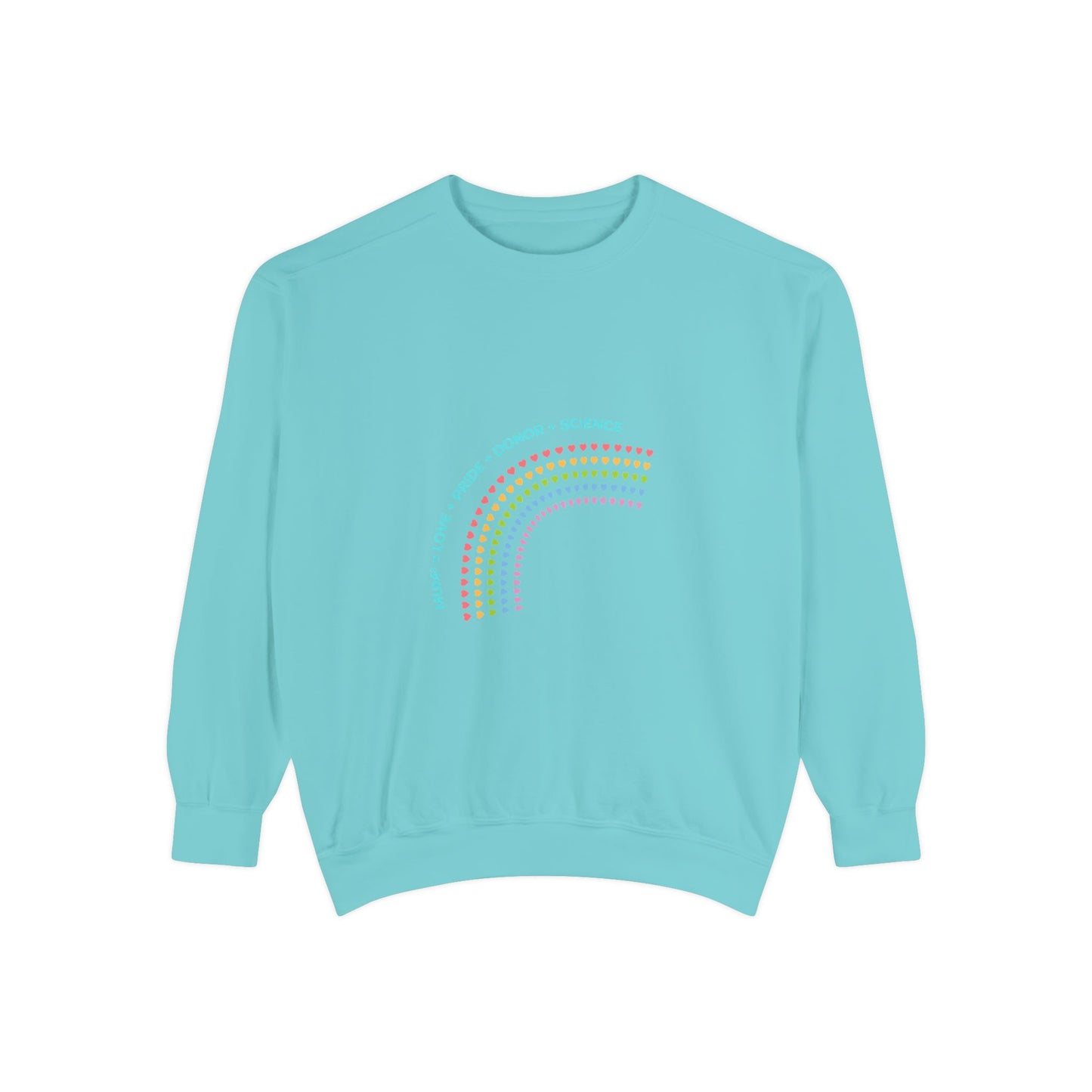 PRIDE MUMS2 Dot Rainbow Sweatshirt, Unisex Garment-Dyed Sweatshirt, Cozy Layering Piece, Perfect for Science Lovers, Gift for LGBTQ+ Ally