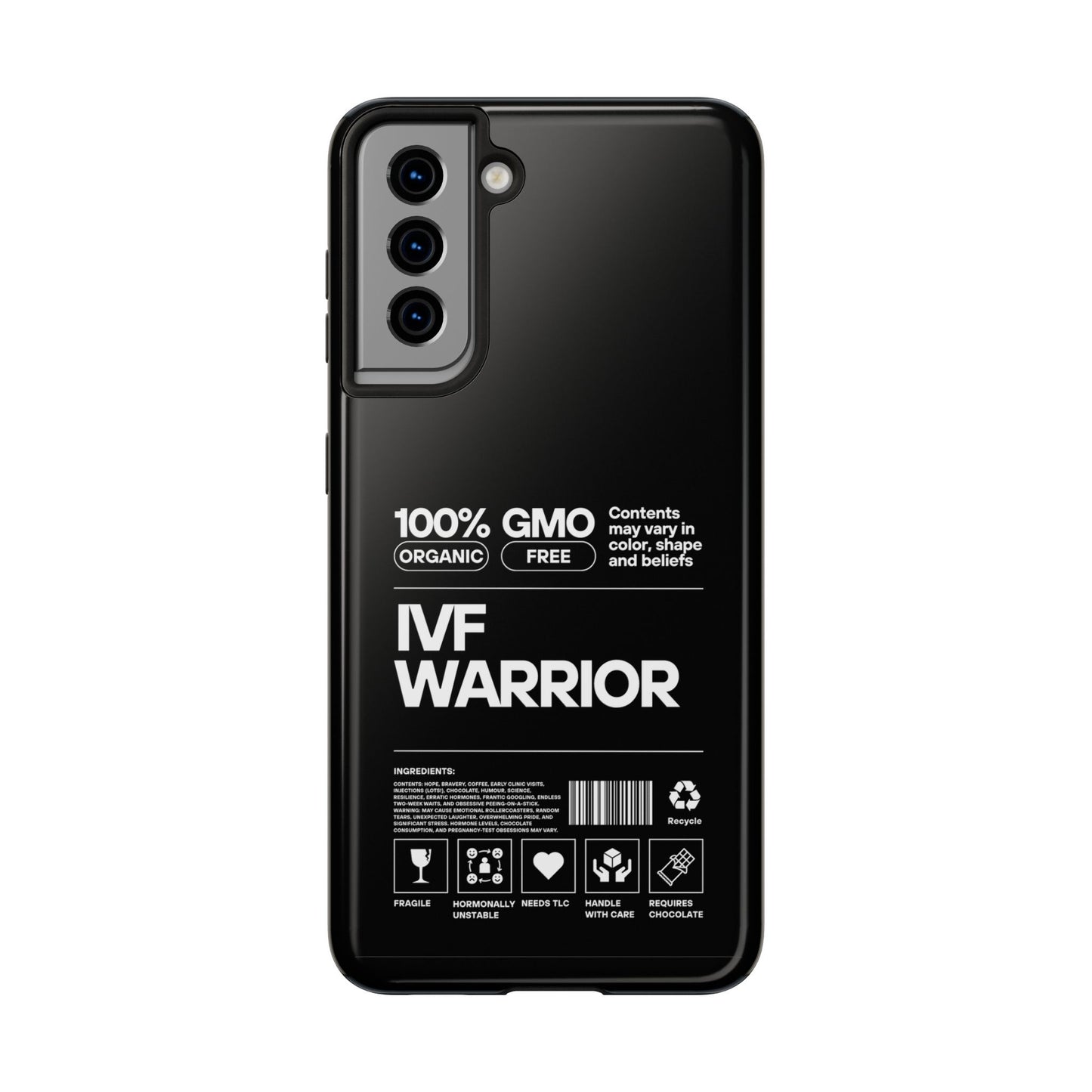 IVF Warrior Tough Phone Case - Empowering Gift for Fertility Journey, IVF Support, Organic Design, Personalized Cases, Motivational Art