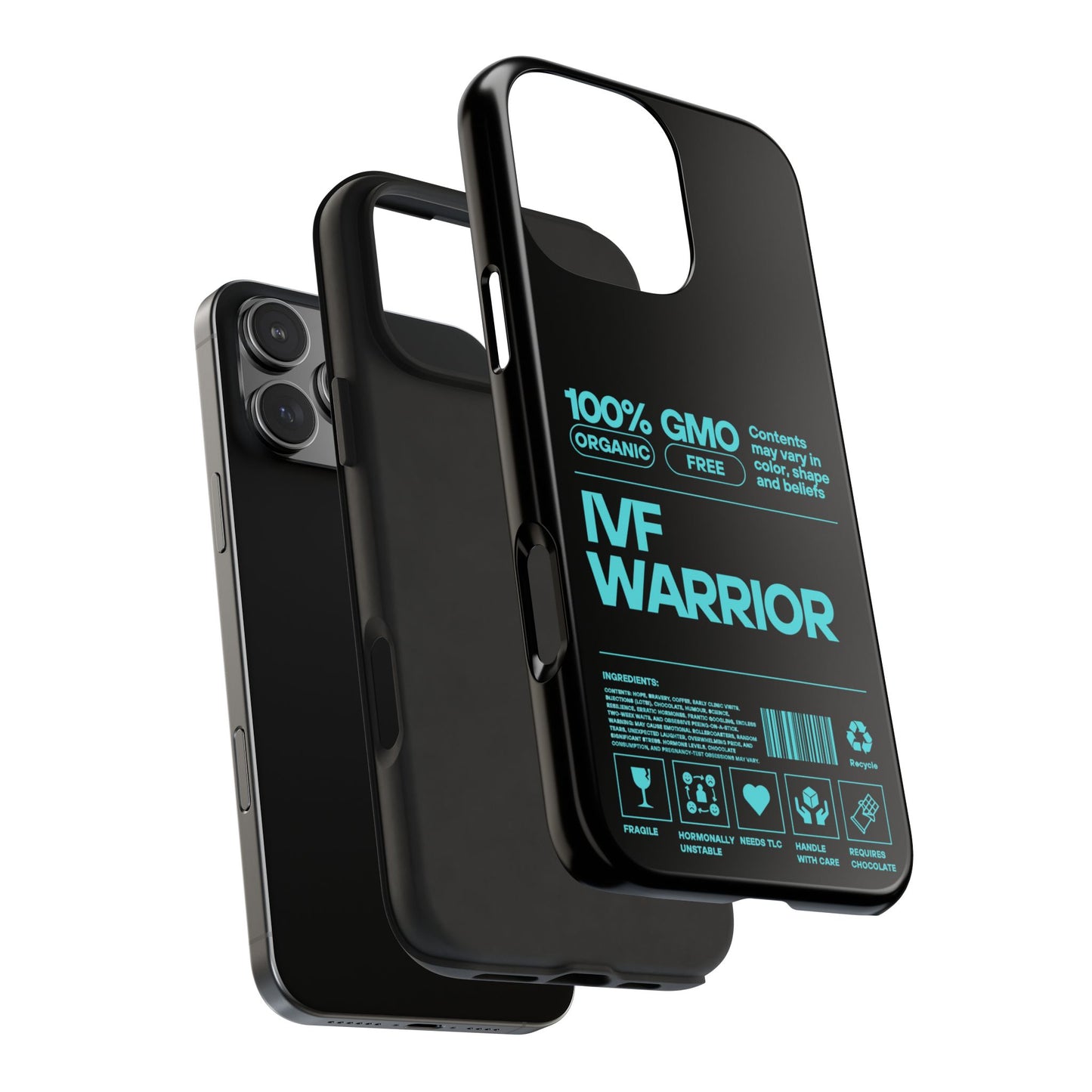 Mint IVF Warrior Tough Phone Case - Empowering Gift for Fertility Journey, IVF Support, Organic Design, Personalized Cases, Motivational Art