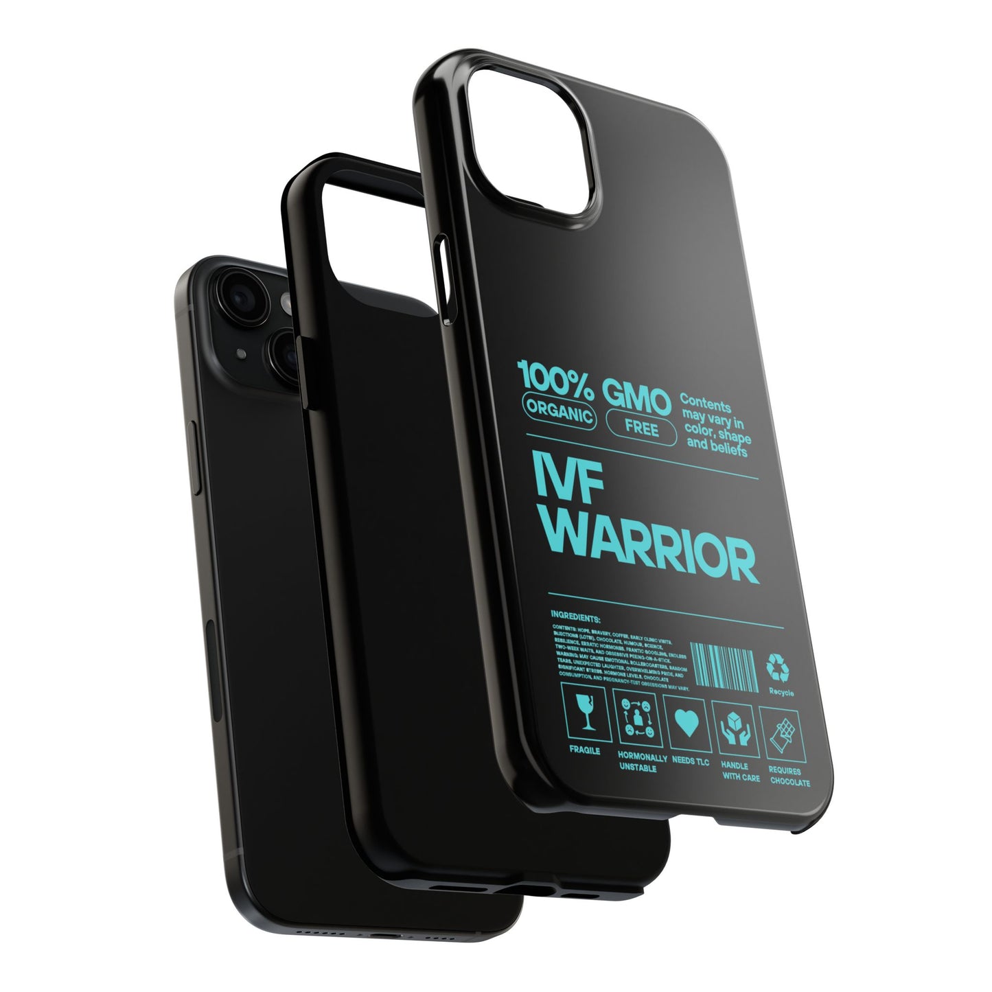 Mint IVF Warrior Tough Phone Case - Empowering Gift for Fertility Journey, IVF Support, Organic Design, Personalized Cases, Motivational Art
