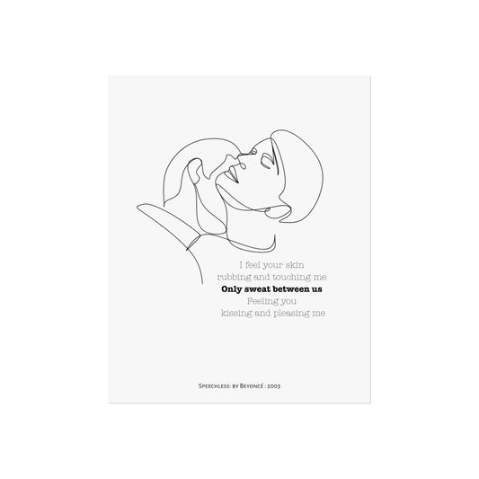 Beyonce lyric Gay Kiss Modern Fine Art Poster - Sweat between us