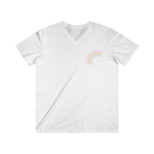 PRIDE Two Dads Rainbow Graphic Men's Fitted V-Neck Tee, Casual Wear, Pride Apparel, Summer Shirt, Unique Gift, Unisex Style